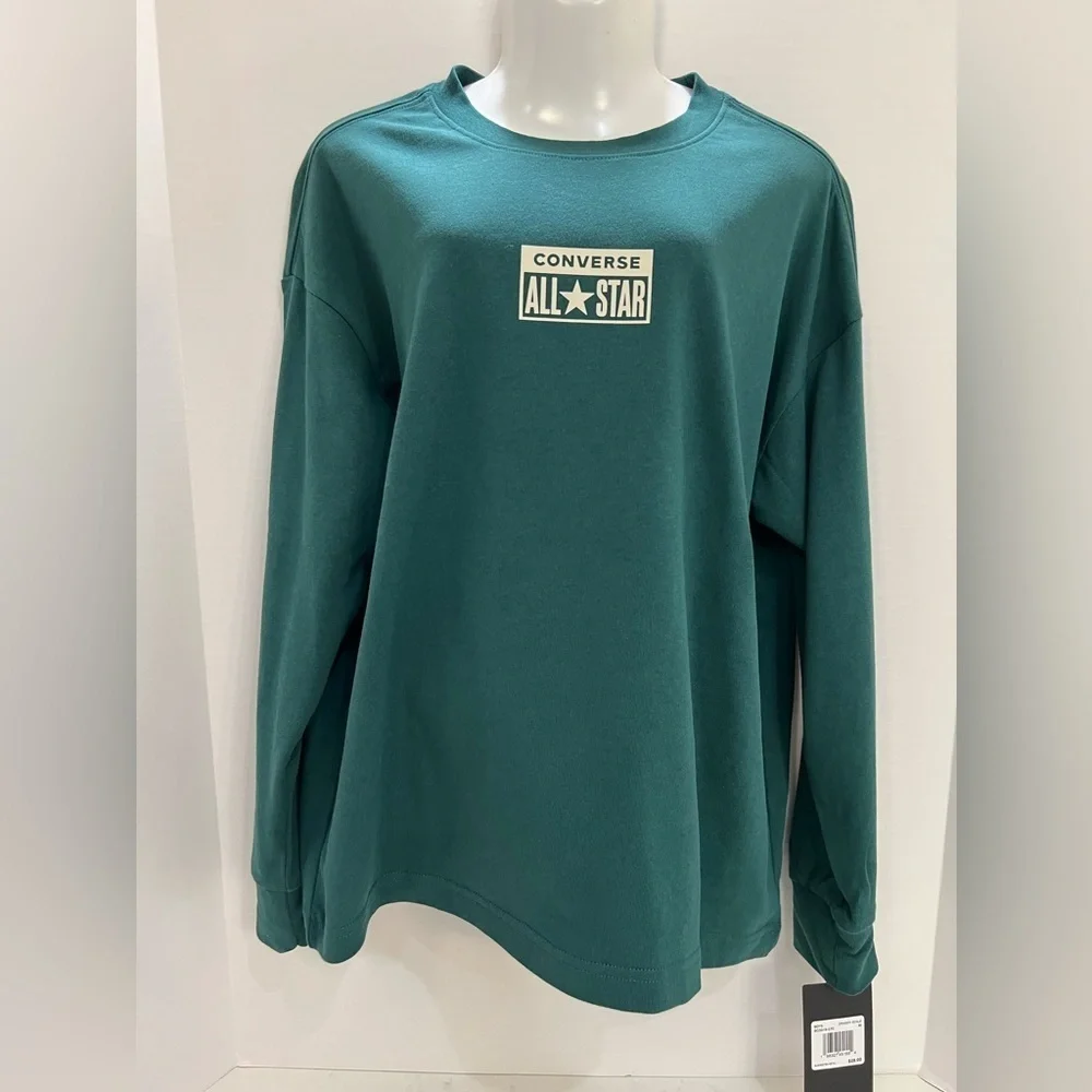 Converse Green Crewneck Sweater with Relaxed Fit
